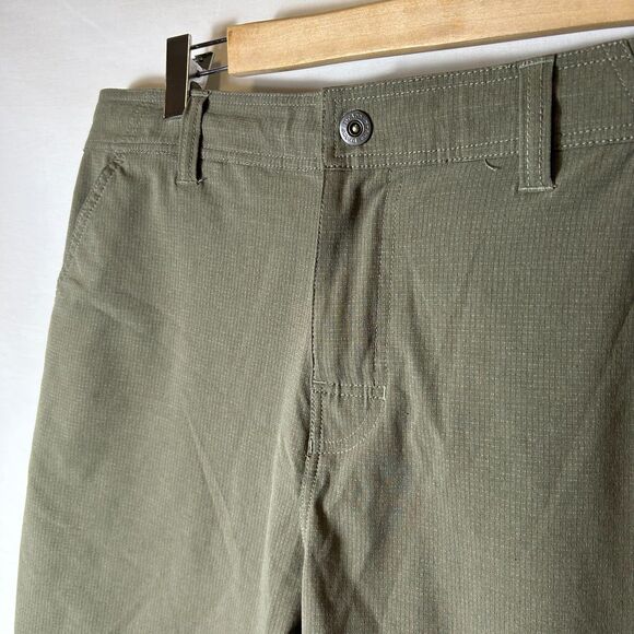 Prana Hybridizer Sage Green Rip Stop Flat Front Active Shorts Sz 34 X 10 - Picture 6 of 16